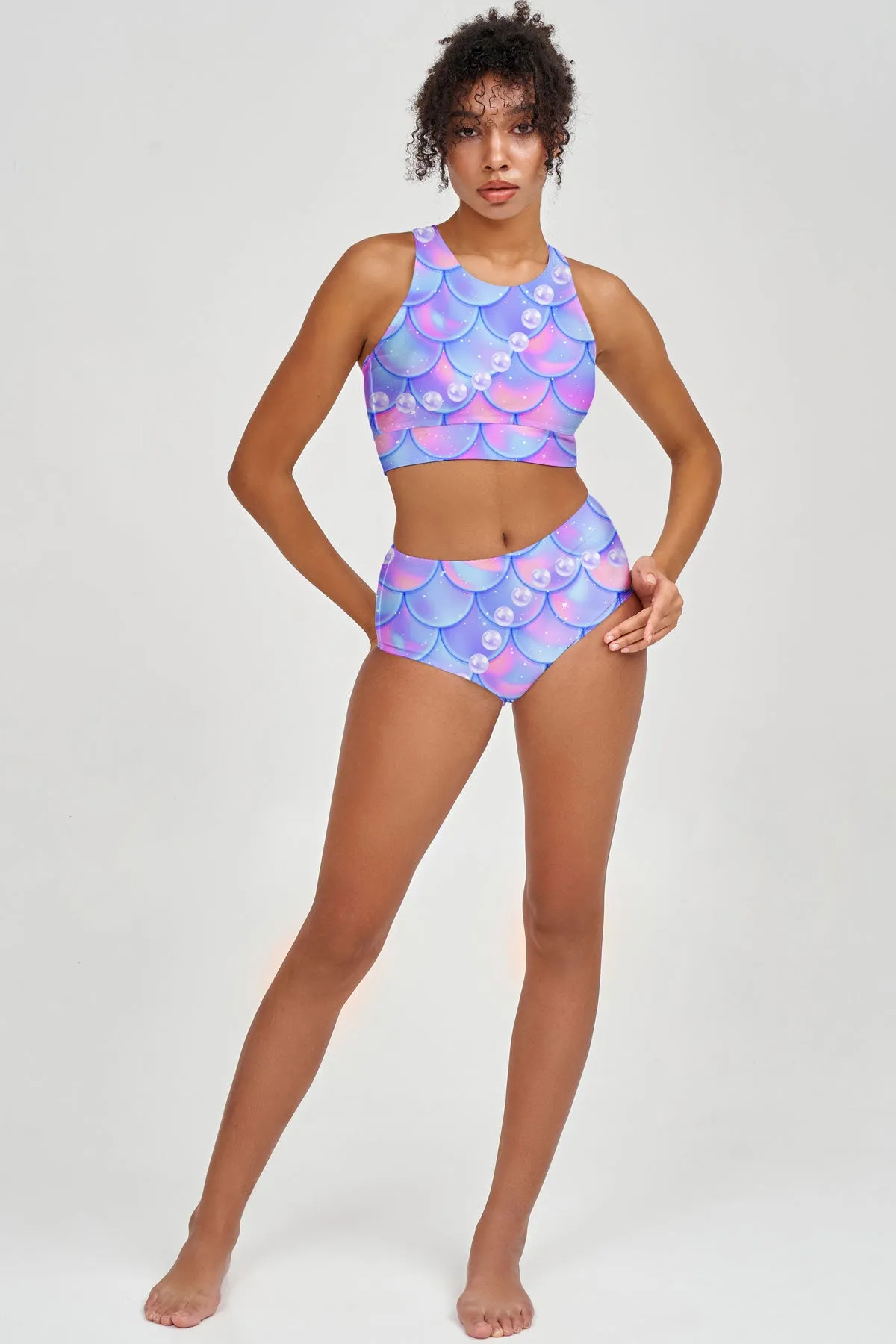 Making Waves Cara Purple High-Waist Hipster Bikini Bottom - Women