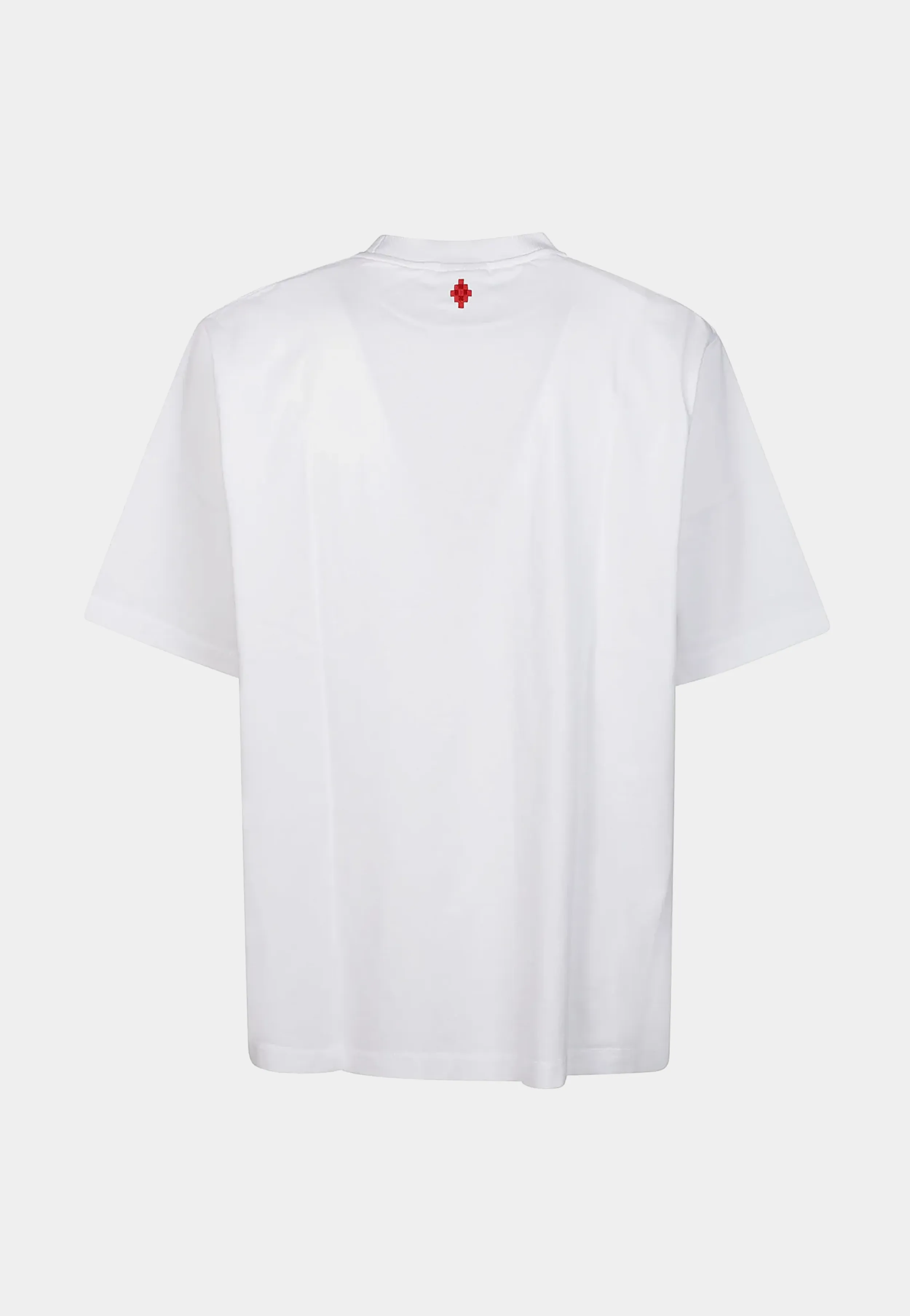 MARCELO BURLON Feathers Necklace Over Tee - White Red