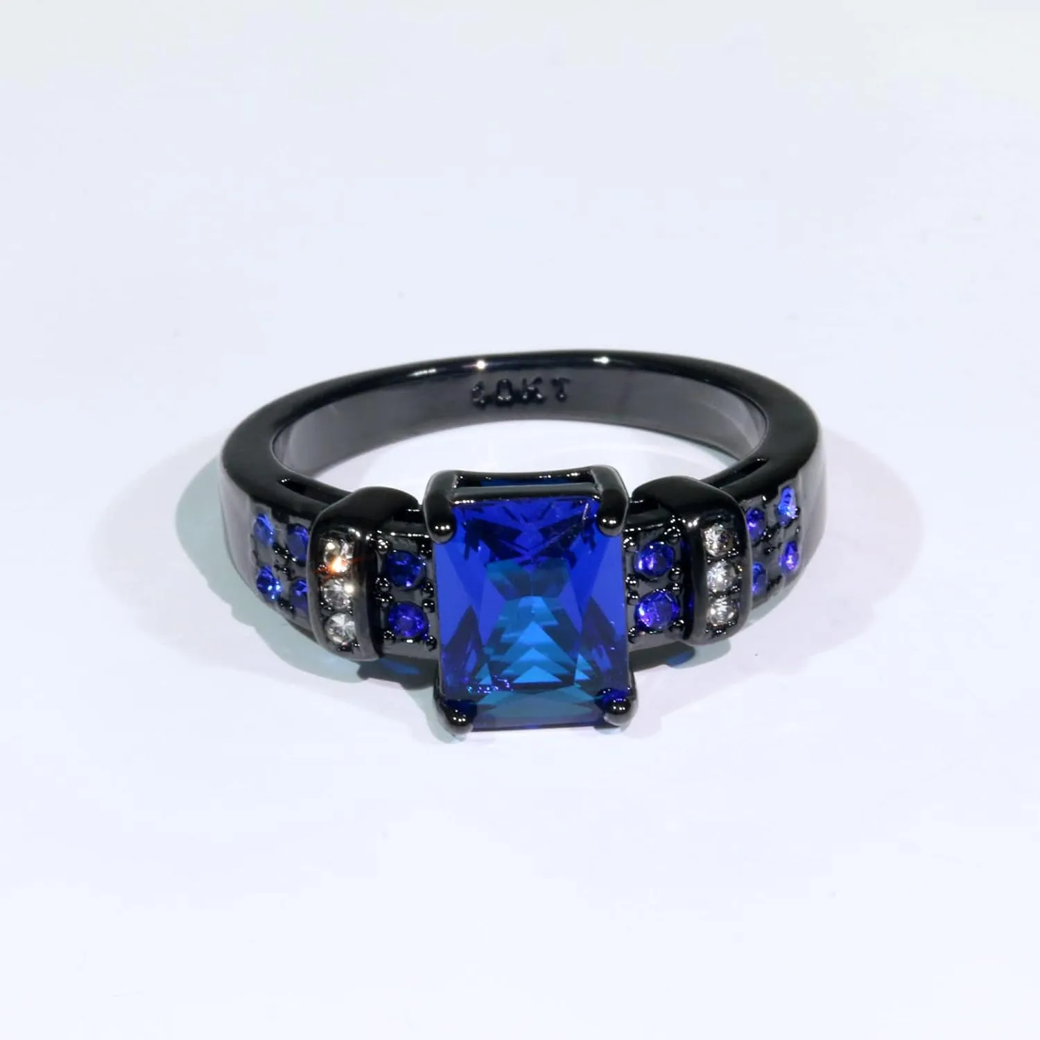 MASHAN Couple Rings Matching Rings His and Her Rings Blue CZ Women's Wedding Ring Wedding Band