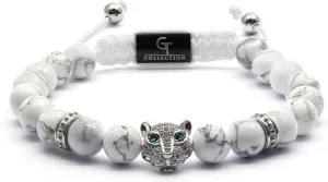 Men's Energy Bracelet with Gold Leopard Stainless Steel Bead, Adjustable Natural Gemstone Onyx Bracelet for Men