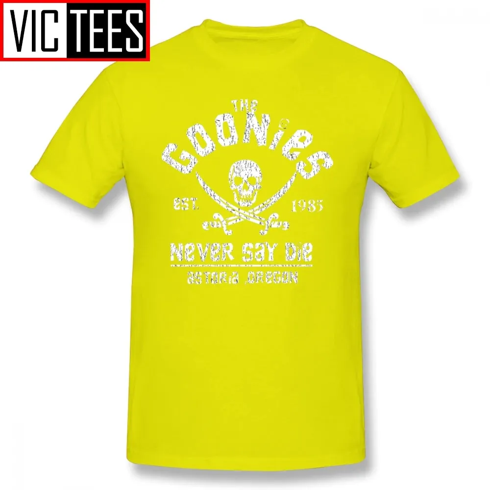 Mens Goonies T Shirts Graphic Tee Shirt Fun 100% Percent Cotton Goonies T-Shirt Beach Male Big Tshirt