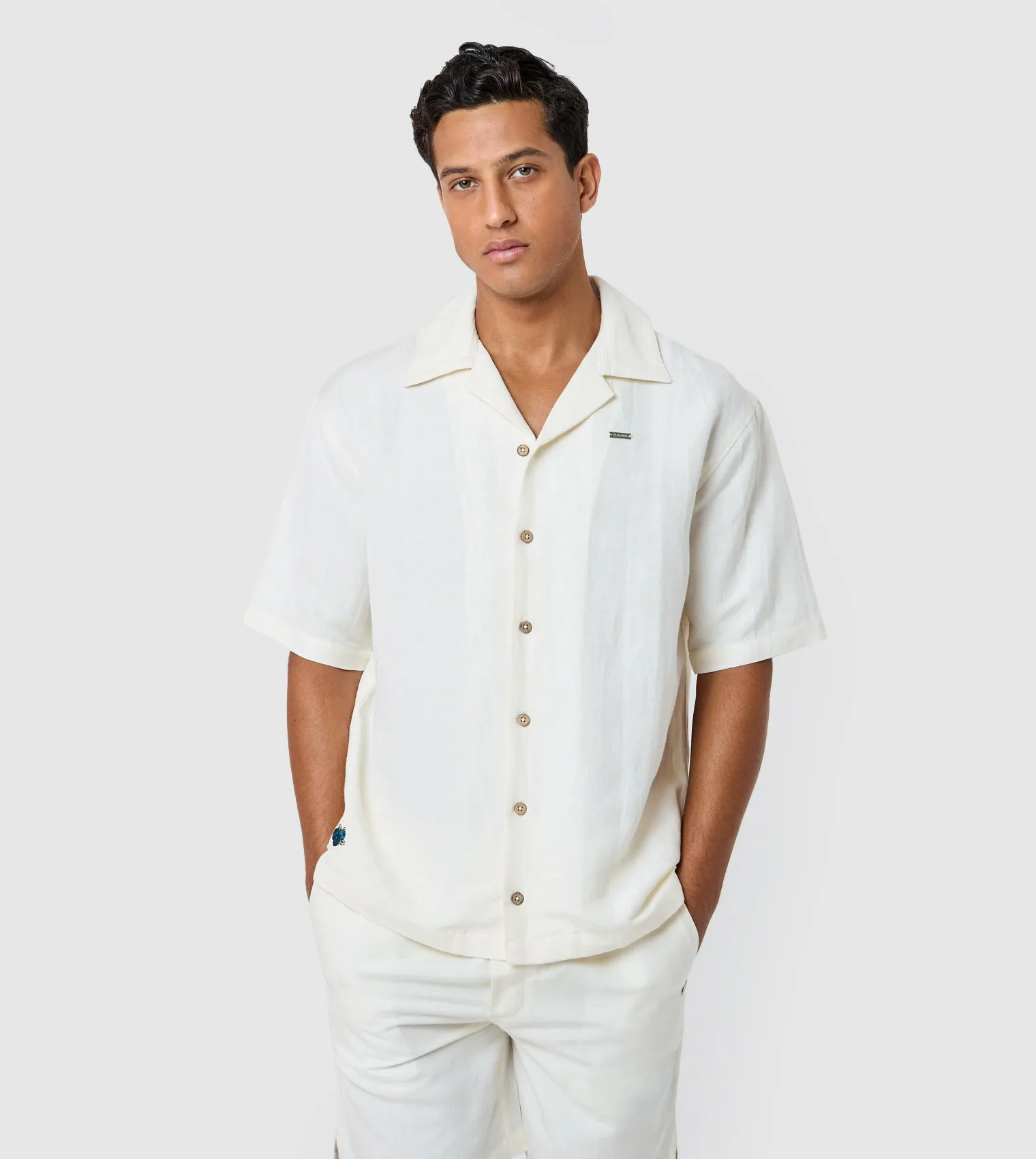 Men's Linen Embroidered Shirt