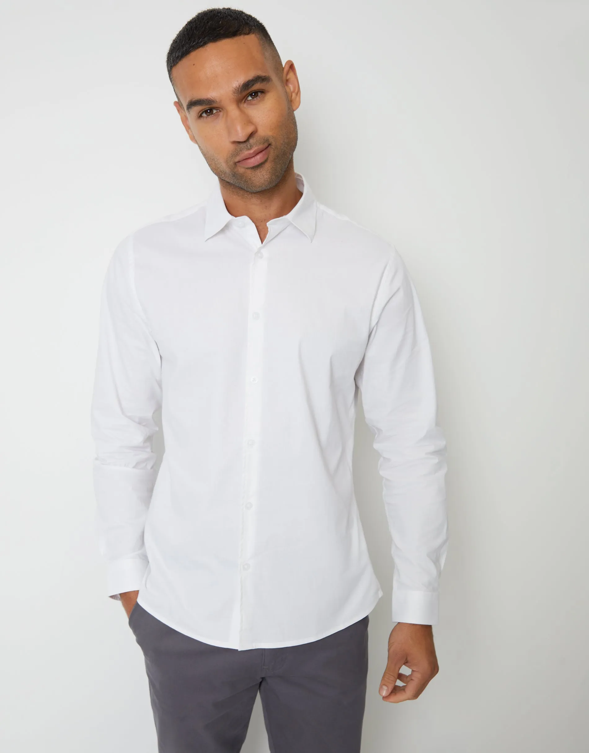 Men's Multi Stretch Cotton Poplin Long Sleeve Shirts (3 Pack)