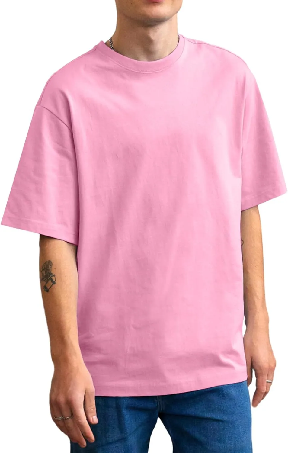 Men's Oversized T Shirts Lightweight Cooling Soft T-Shirt Short Sleeve Slick Casual Basic Crewneck Tee Shirt