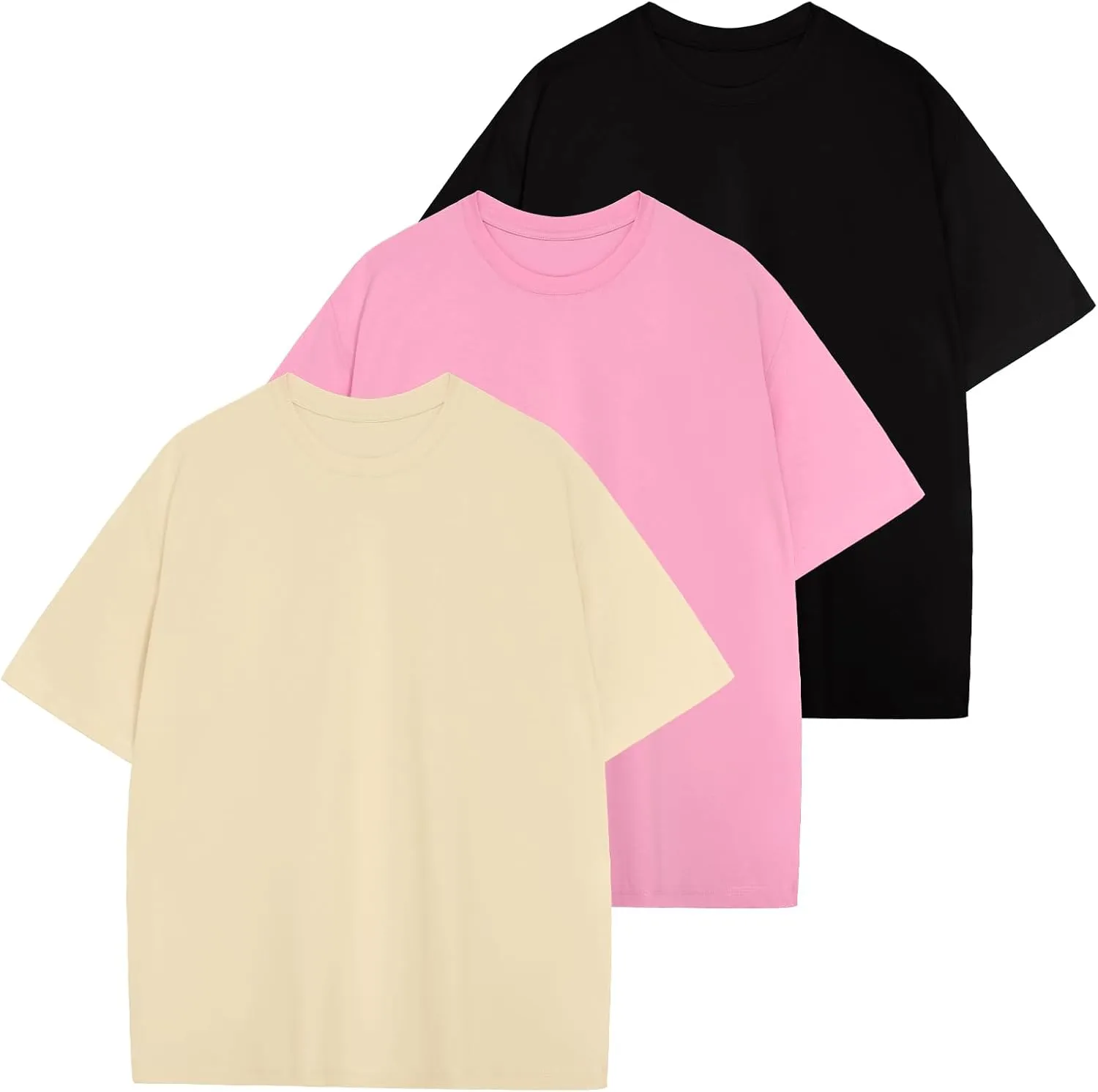 Men's Oversized T Shirts Lightweight Cooling Soft T-Shirt Short Sleeve Slick Casual Basic Crewneck Tee Shirt