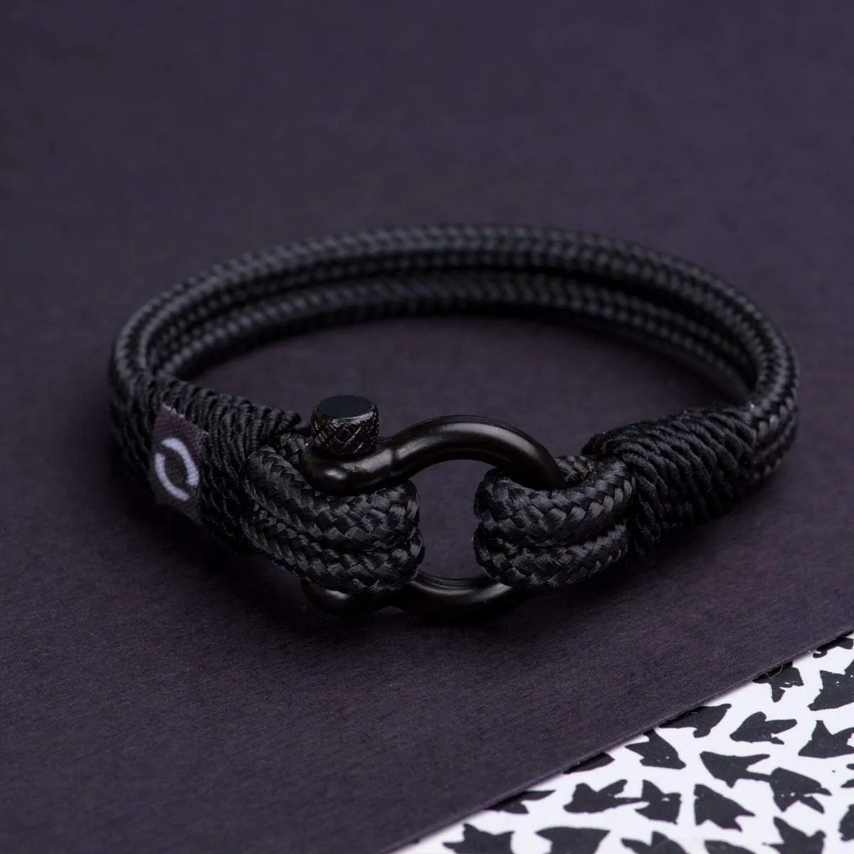 Mens Rope Bracelet - Stainless Steel Black Shackle, Extremely Durable and Scratch Resistant Waterproof Paracord, Handmade, Nautical Wristband for Men
