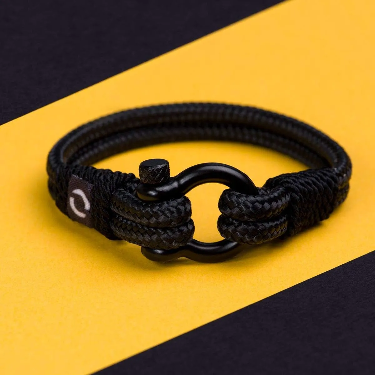Mens Rope Bracelet - Stainless Steel Black Shackle, Extremely Durable and Scratch Resistant Waterproof Paracord, Handmade, Nautical Wristband for Men
