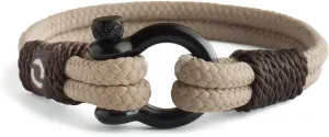 Mens Rope Bracelet - Stainless Steel Black Shackle, Extremely Durable and Scratch Resistant Waterproof Paracord, Handmade, Nautical Wristband for Men