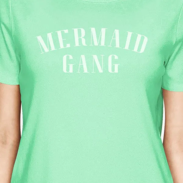 Mermaid Gang Mint Womens Light Material Summer Short Sleeve Shirt