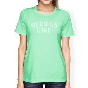 Mermaid Gang Mint Womens Light Material Summer Short Sleeve Shirt