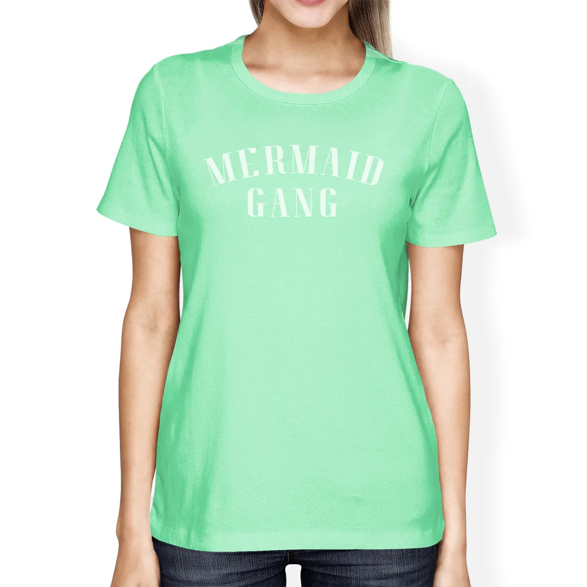 Mermaid Gang Mint Womens Light Material Summer Short Sleeve Shirt