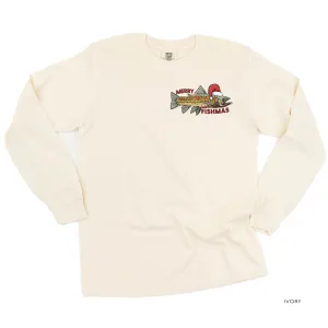 Merry Fishmas (pocket) - LONG SLEEVE Comfort Colors Tee