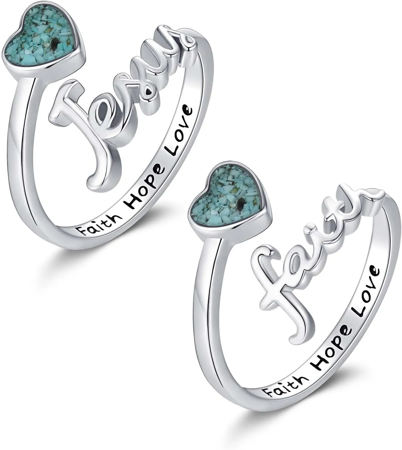 Midir&Etain Turquoise Themed Rings  Turquoise Faith Juses Rings