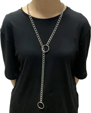 MILAKOO Punk Chain Choker O-Ring Pendant Necklace Long Link Chunky Choker