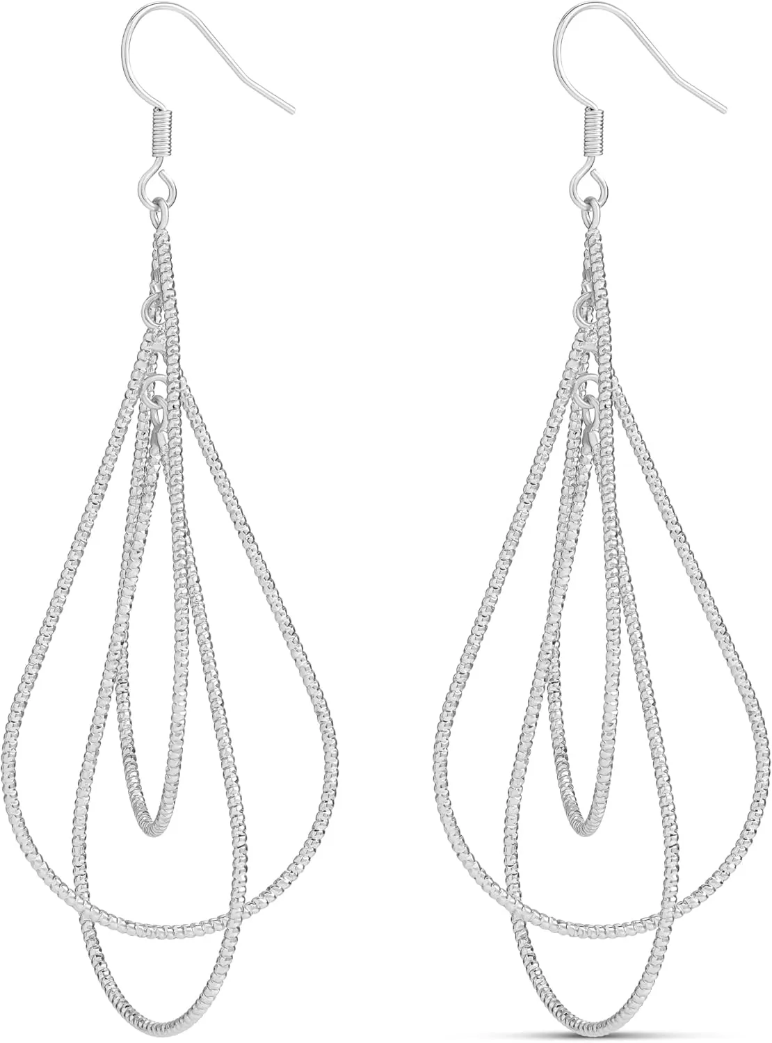MILLA Teardrop Earrings - Designer Silver Statement Earrings or Gold Dangle Earrings for Women Trendy Upscale Dangly Earrings