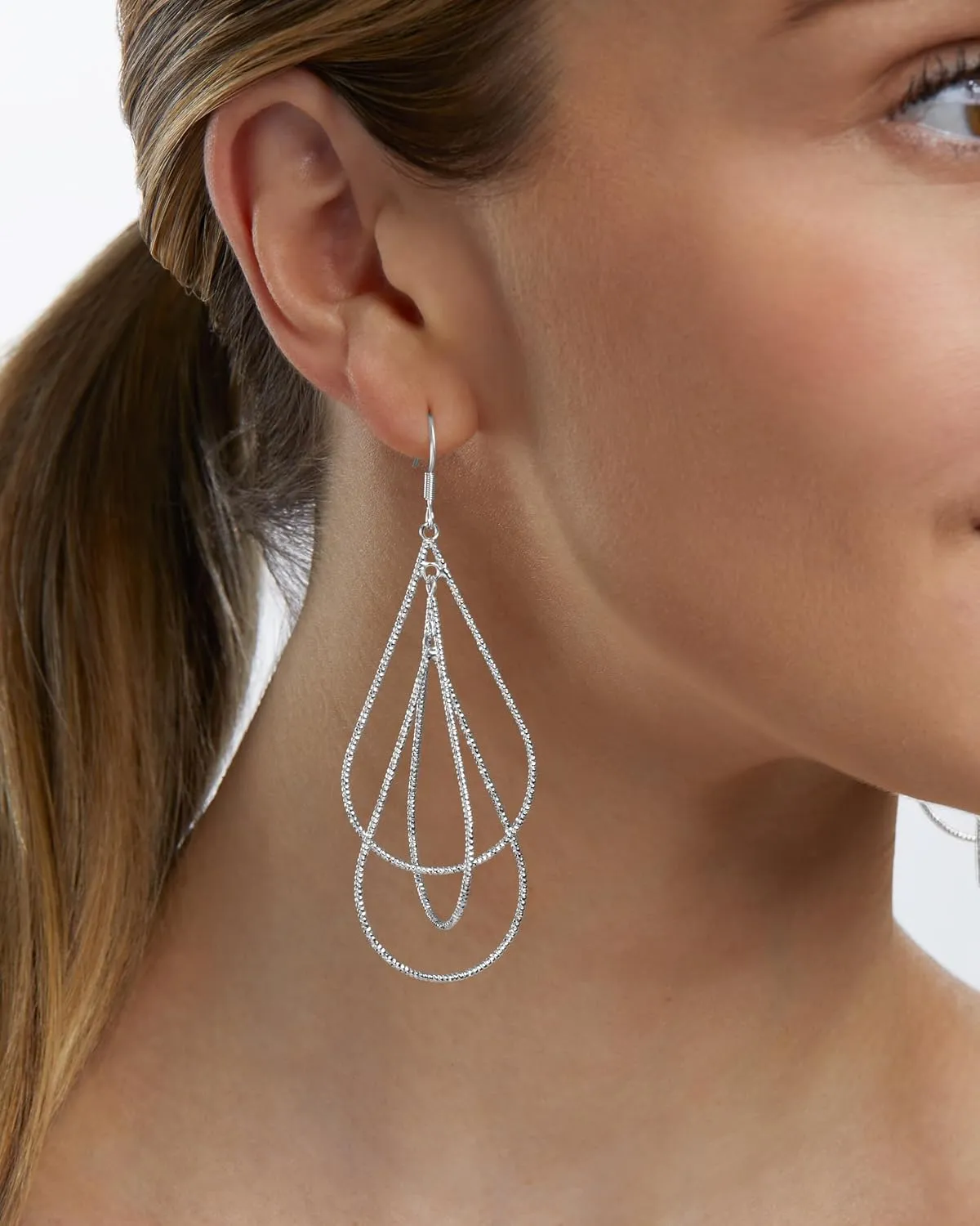MILLA Teardrop Earrings - Designer Silver Statement Earrings or Gold Dangle Earrings for Women Trendy Upscale Dangly Earrings