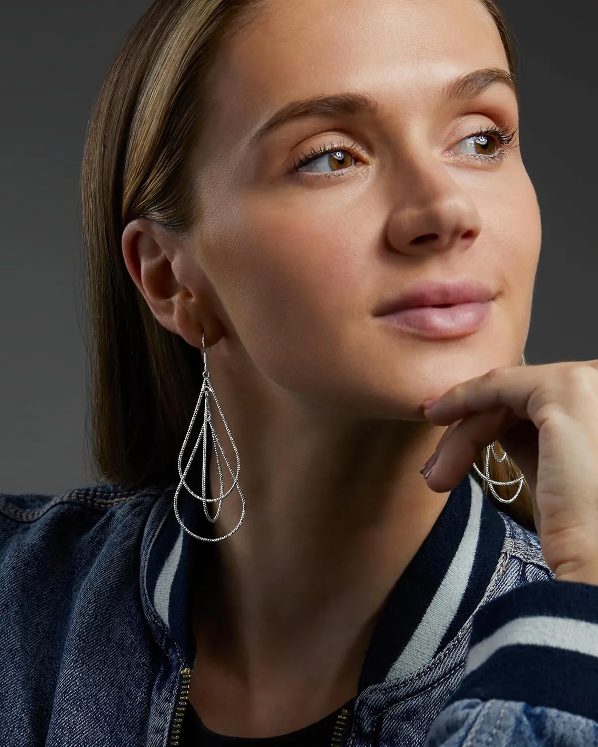 MILLA Teardrop Earrings - Designer Silver Statement Earrings or Gold Dangle Earrings for Women Trendy Upscale Dangly Earrings