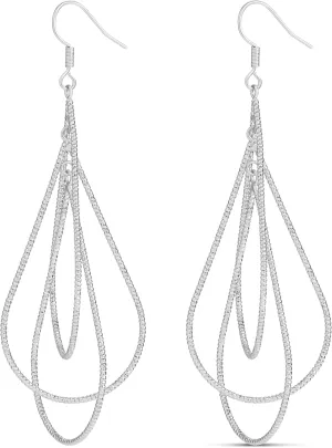 MILLA Teardrop Earrings - Designer Silver Statement Earrings or Gold Dangle Earrings for Women Trendy Upscale Dangly Earrings