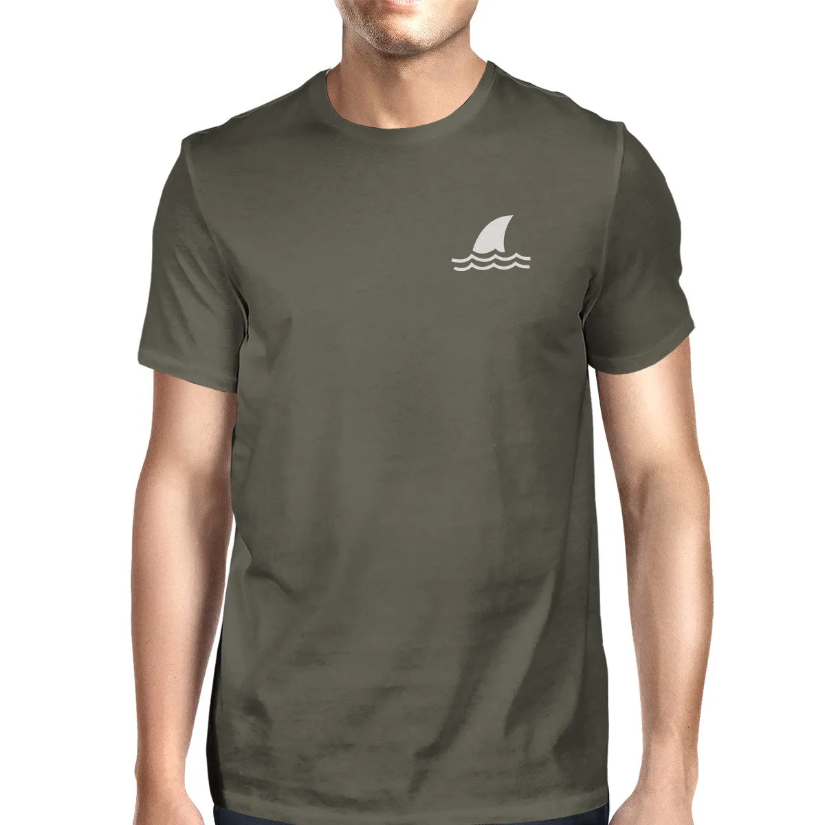 Mini Shark Dark Grey Crewneck Tee Shirt For Men Summer Gift Ideas