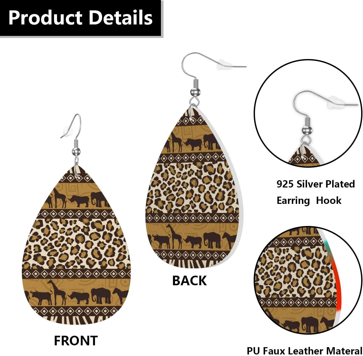 MIOAOSRT Earrings for Women,Leather Earrings Dangle Lightweight Teardrop Earrings Jewelry for Women