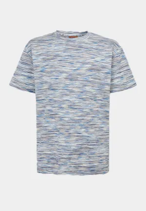 Missoni Milano Stripe Short Sleeve T-Shirt Blue White