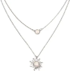 MJartoria Layered Choker Multi Chains Pendant Sun and Moon Charm Necklaces Jewelry Gifts for Women