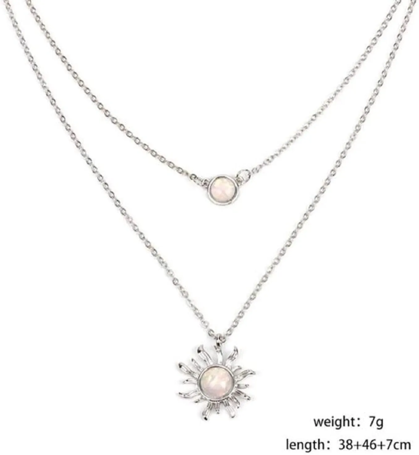 MJartoria Layered Choker Multi Chains Pendant Sun and Moon Charm Necklaces Jewelry Gifts for Women