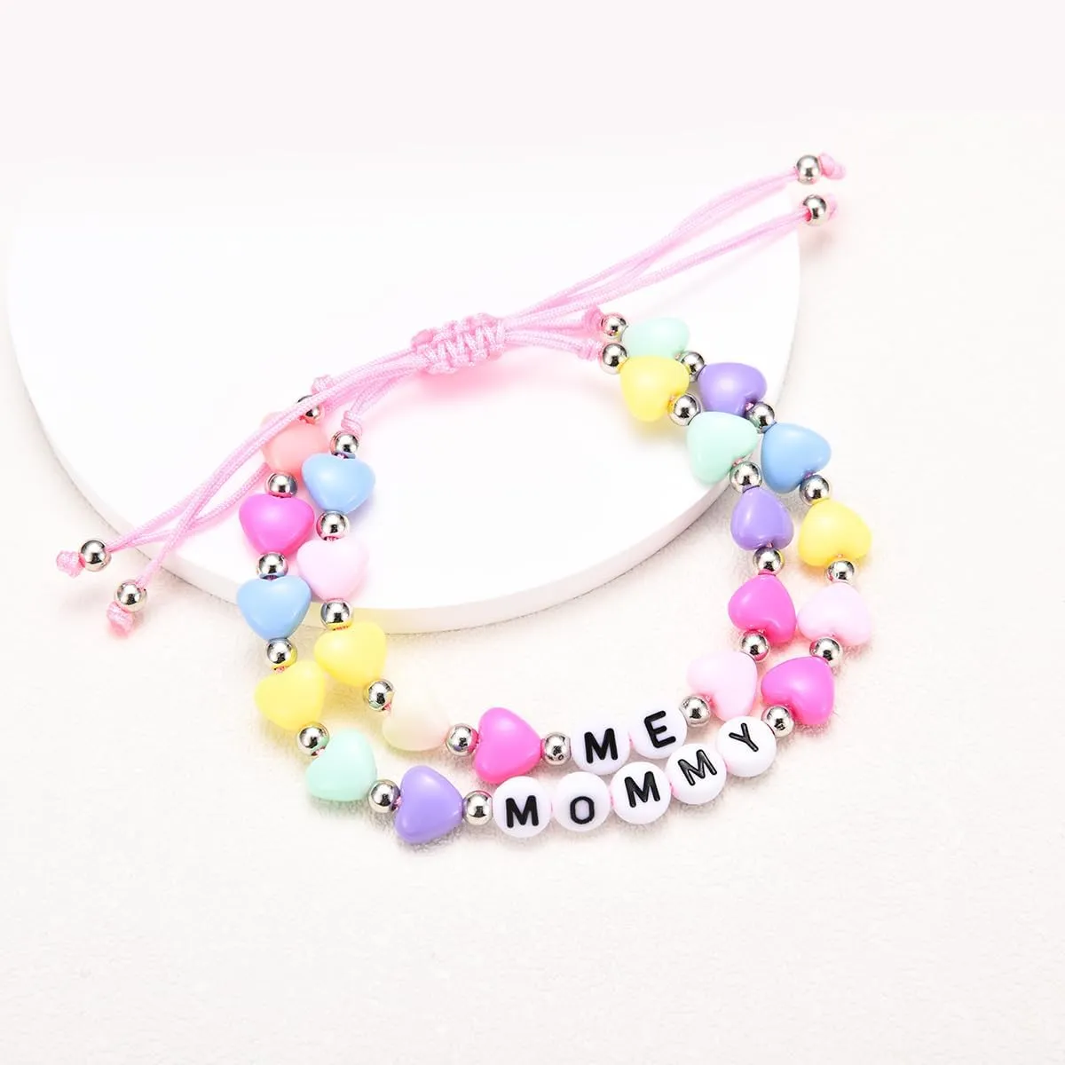 Mommy and Me Matching Bracelets Set, First Day of School Kindergarten Preschool First Grade Gifts, Back to School Gifts for Daughter Girls