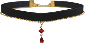 MOMOCAT Black Velvet Red Pendant Choker Necklace for Women Gothic Lace Chokers Necklace Witch Bride Vampire Accessories Aesthetic kawaii Jewelry for Women Teen Girls