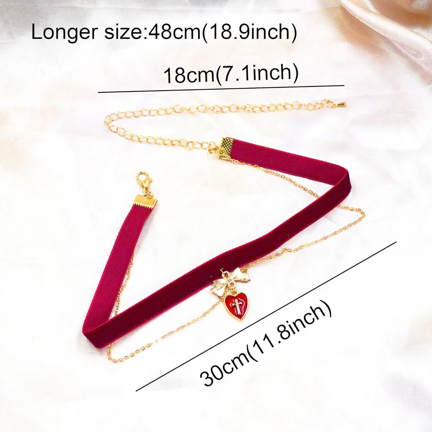MOMOCAT Black Velvet Red Pendant Choker Necklace for Women Gothic Lace Chokers Necklace Witch Bride Vampire Accessories Aesthetic kawaii Jewelry for Women Teen Girls