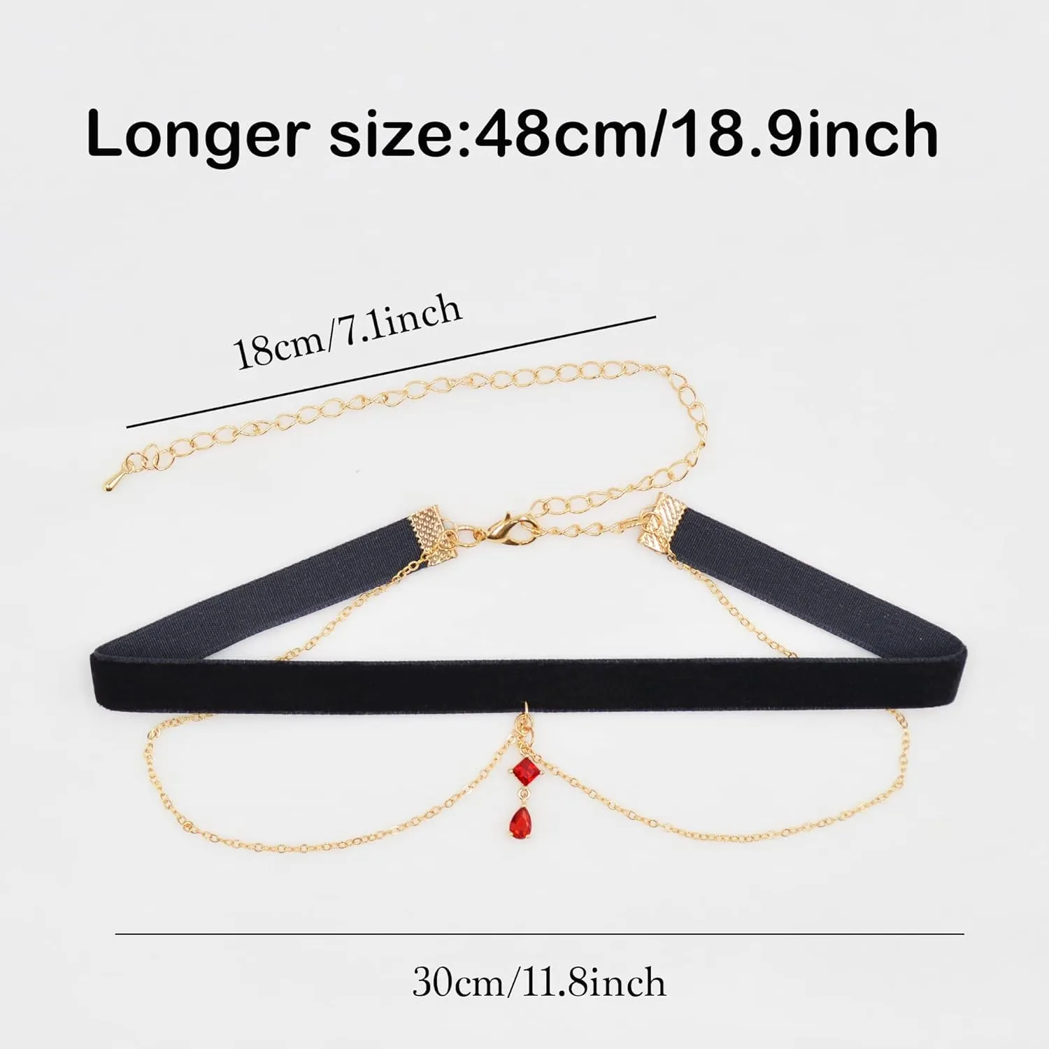 MOMOCAT Black Velvet Red Pendant Choker Necklace for Women Gothic Lace Chokers Necklace Witch Bride Vampire Accessories Aesthetic kawaii Jewelry for Women Teen Girls