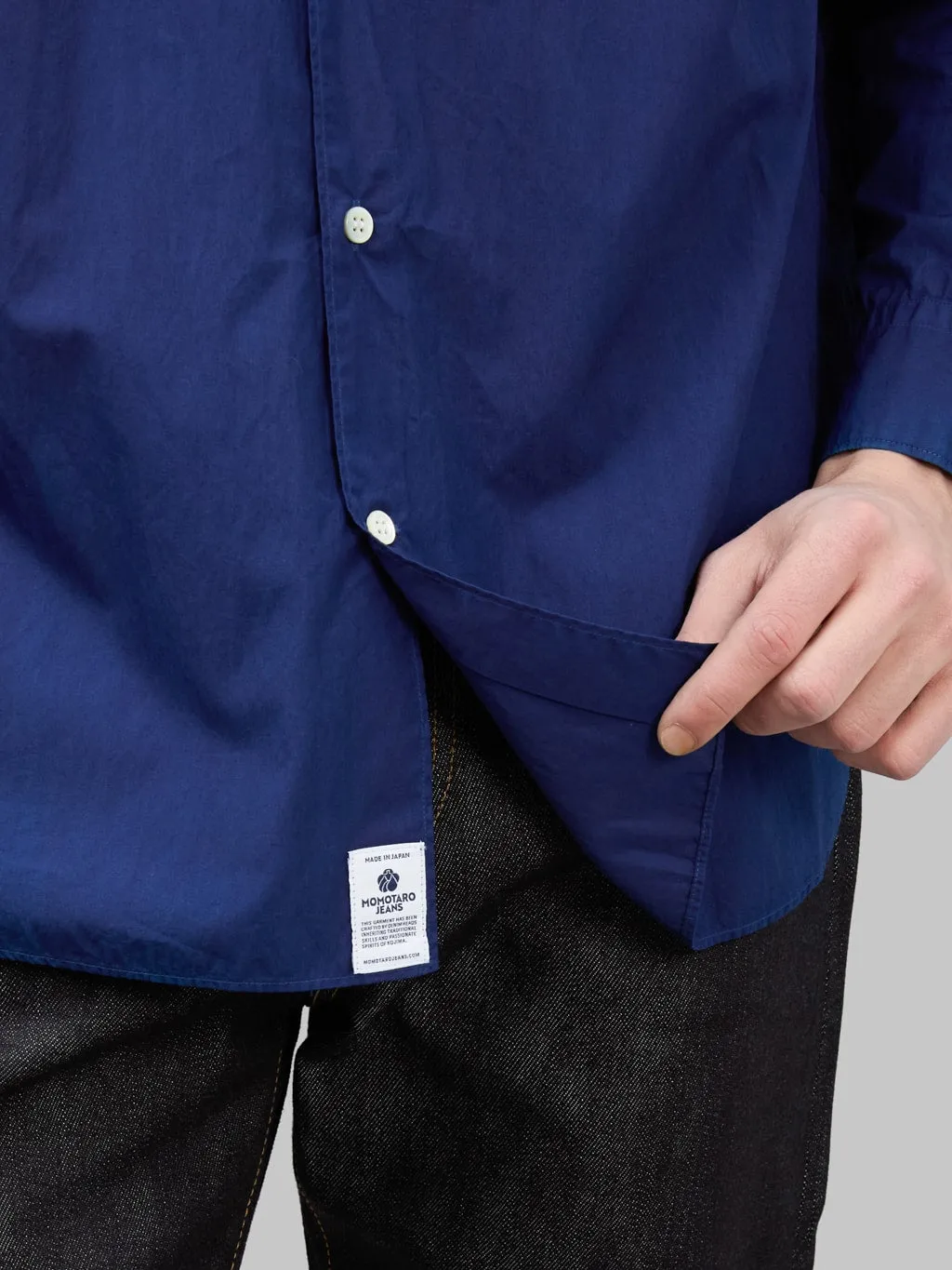 Momotaro Jeans MALS1003 Natural Indigo Broad Long Sleeve Shirt