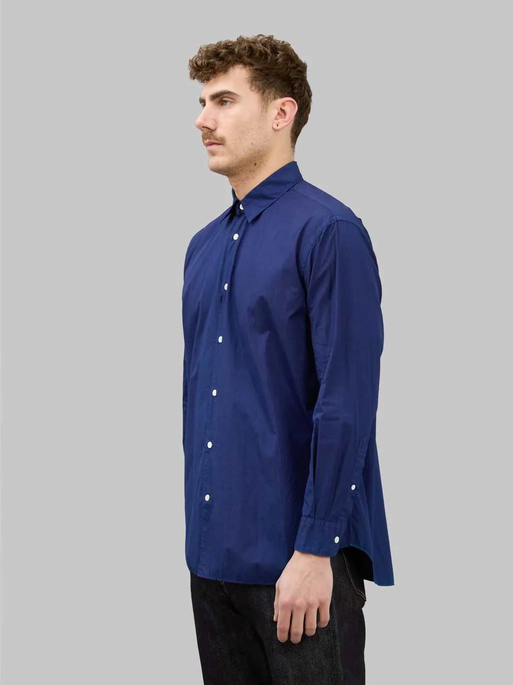 Momotaro Jeans MALS1003 Natural Indigo Broad Long Sleeve Shirt