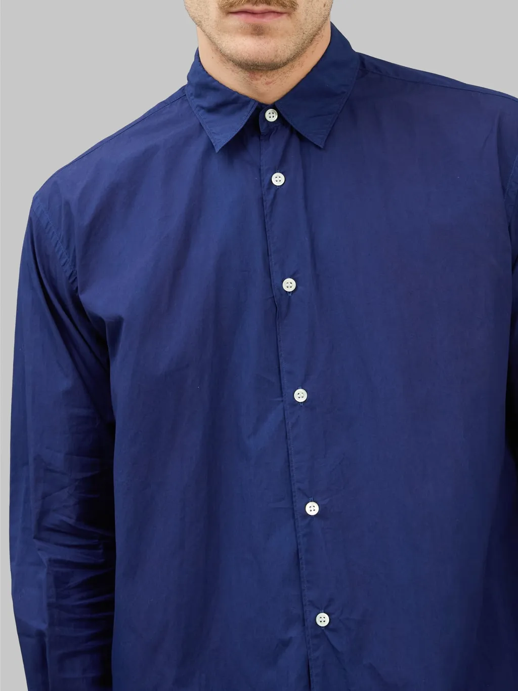 Momotaro Jeans MALS1003 Natural Indigo Broad Long Sleeve Shirt