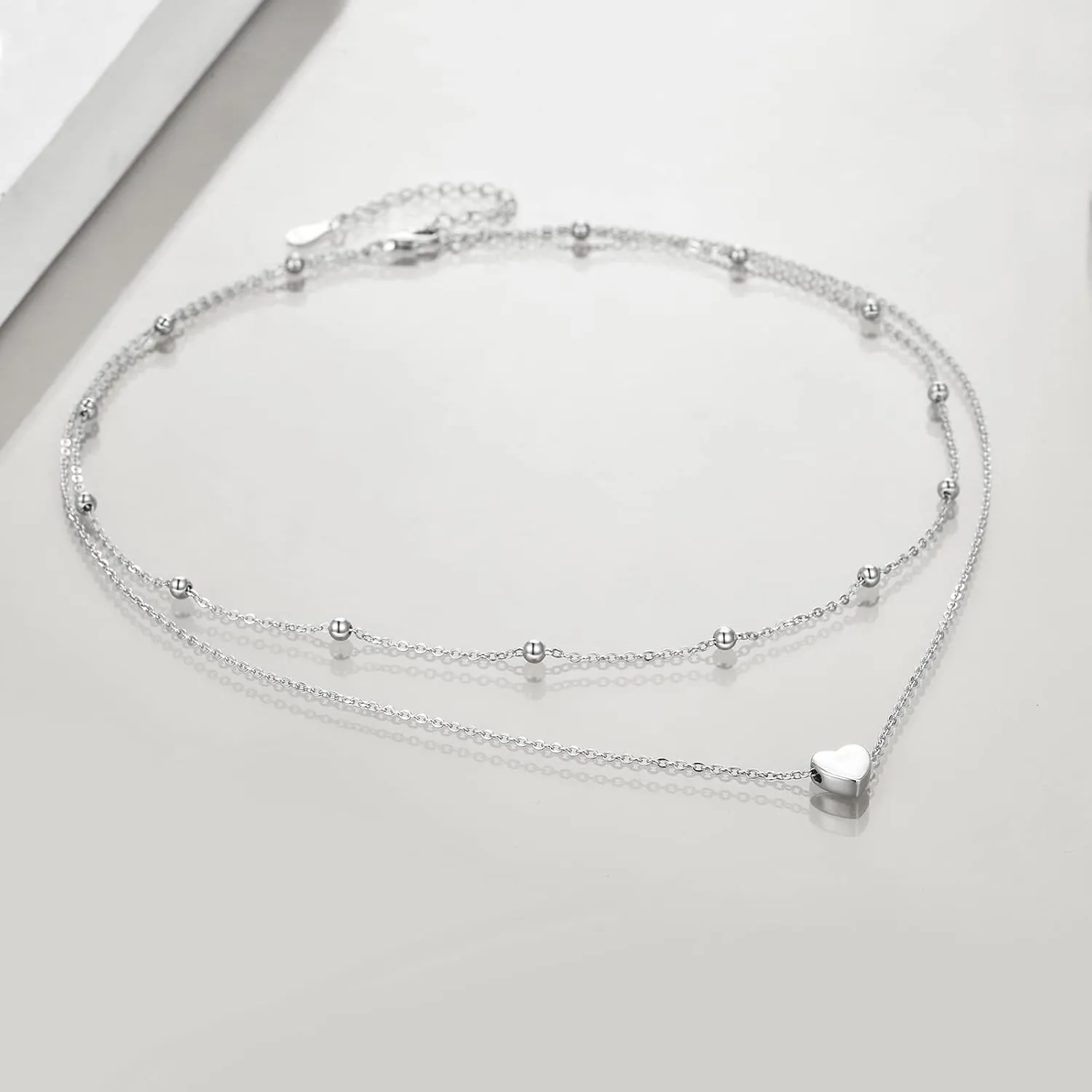 MONGAS Tree of Life/Lotus/Daisy/Layered Necklace Sterling Silver Stacked Layered Choker Necklace Jewelry Gifts for Women