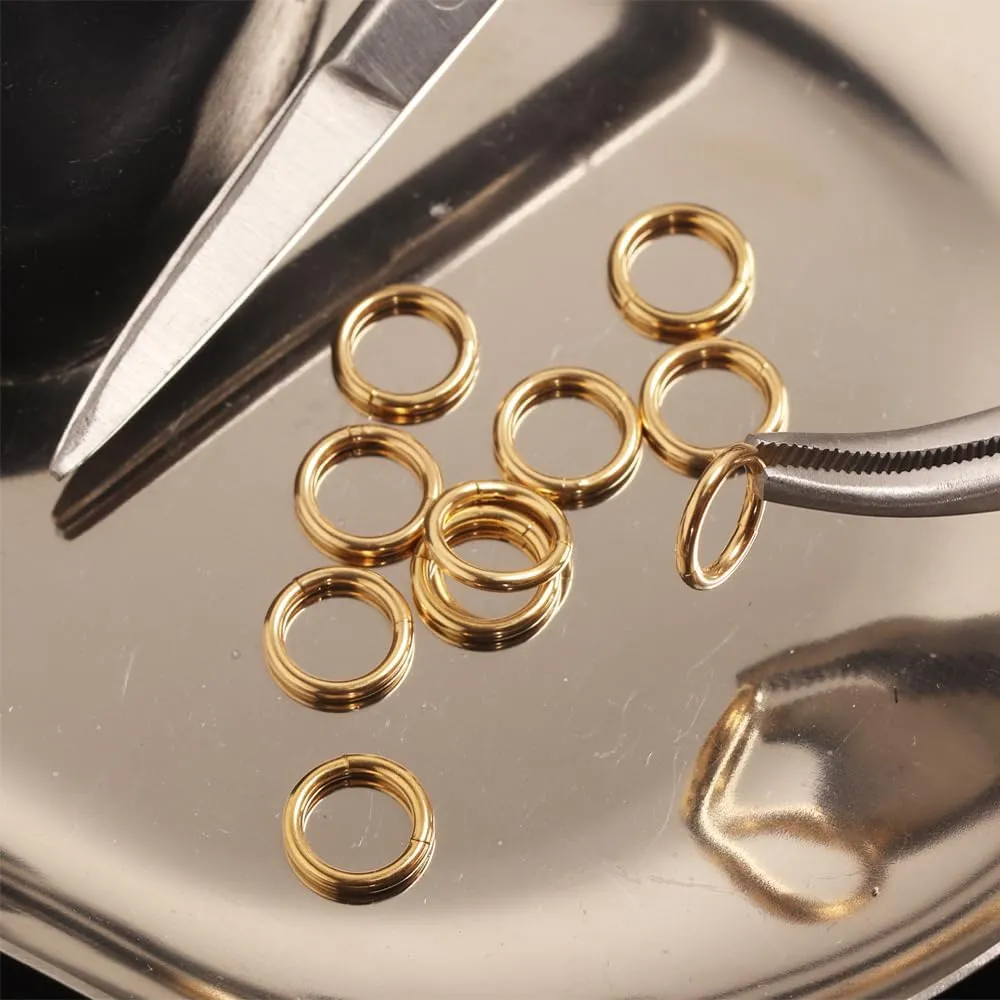 MOQIKAKA16G 18G 20G Surgical Steel Nose Septum Rings Hoops - Stainless Steel Hinged Clicker Segment Nose Rings Hoop Helix Cartilage Daith Tragus Sleeper Earrings, Ear Plugs Tunnels Gauges