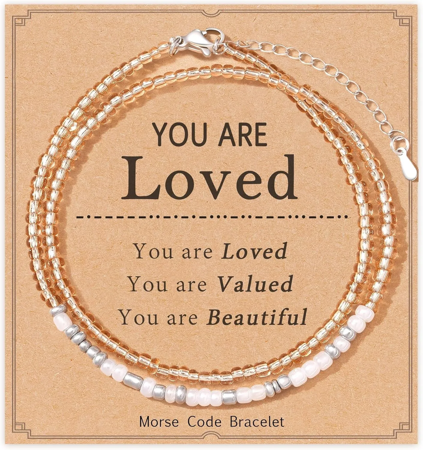 Morse Code Bracelets for Women, Inspirational Funny Bead Wrap Bracelets Gifts for Best Friends Sister Her Women Female