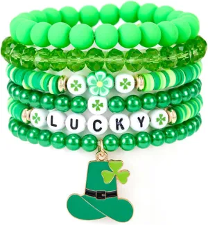 MOSOTECH Wicked Friendship Bracelets,Wicked Merch Elphaba Galinda Friendship Matching Bracelets,St Patrick's Day Bracelet Set