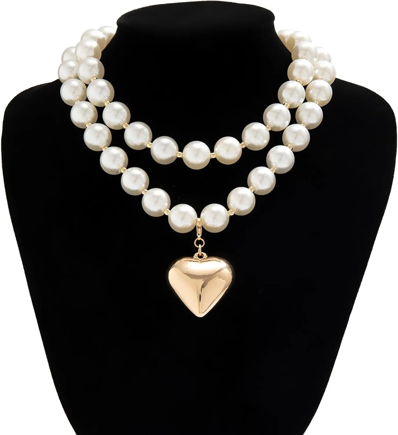 Multi-Layered Metal Big Ball Collar Necklace Gothic Beads Choker Necklace Statement Collar Necklace Hip Hop Clavicle Chain Neck Beads Body Chain Necklace Jewelry for Women