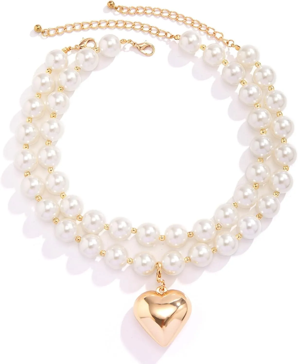 Multi-Layered Metal Big Ball Collar Necklace Gothic Beads Choker Necklace Statement Collar Necklace Hip Hop Clavicle Chain Neck Beads Body Chain Necklace Jewelry for Women