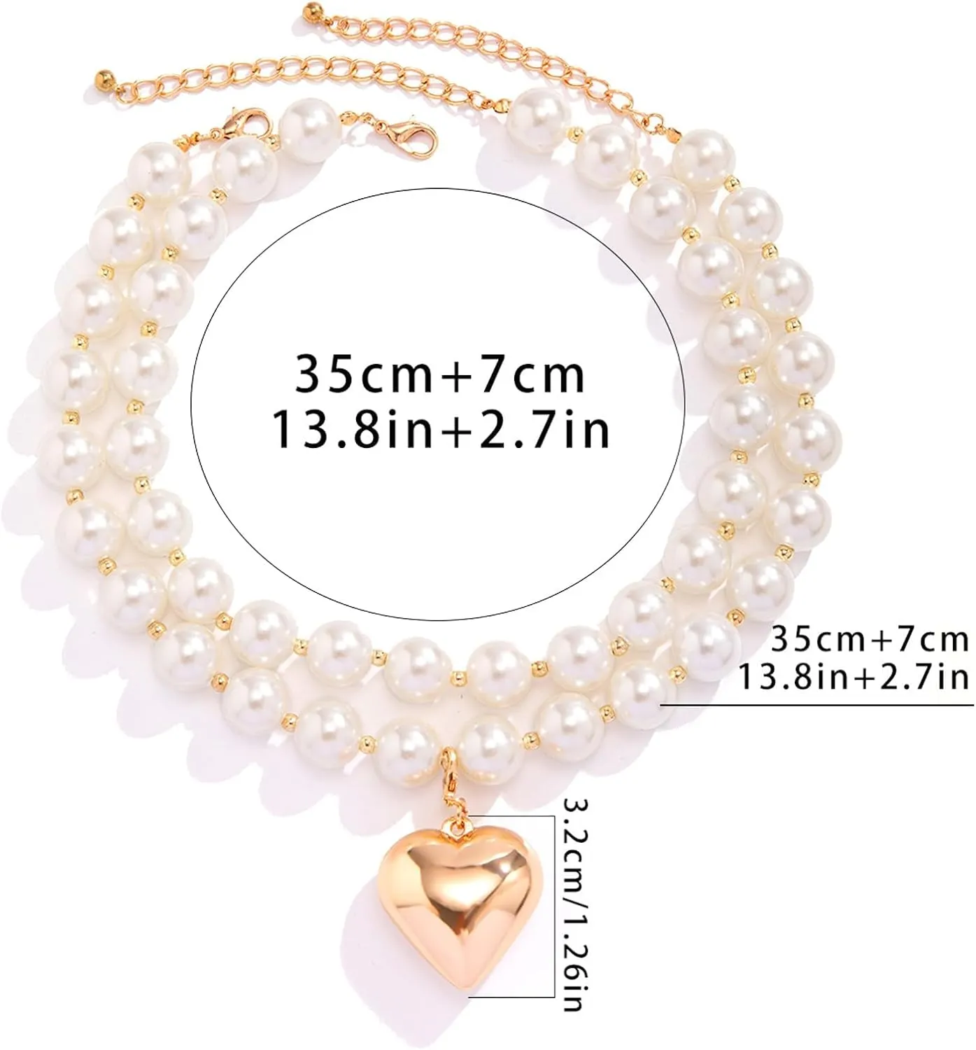Multi-Layered Metal Big Ball Collar Necklace Gothic Beads Choker Necklace Statement Collar Necklace Hip Hop Clavicle Chain Neck Beads Body Chain Necklace Jewelry for Women