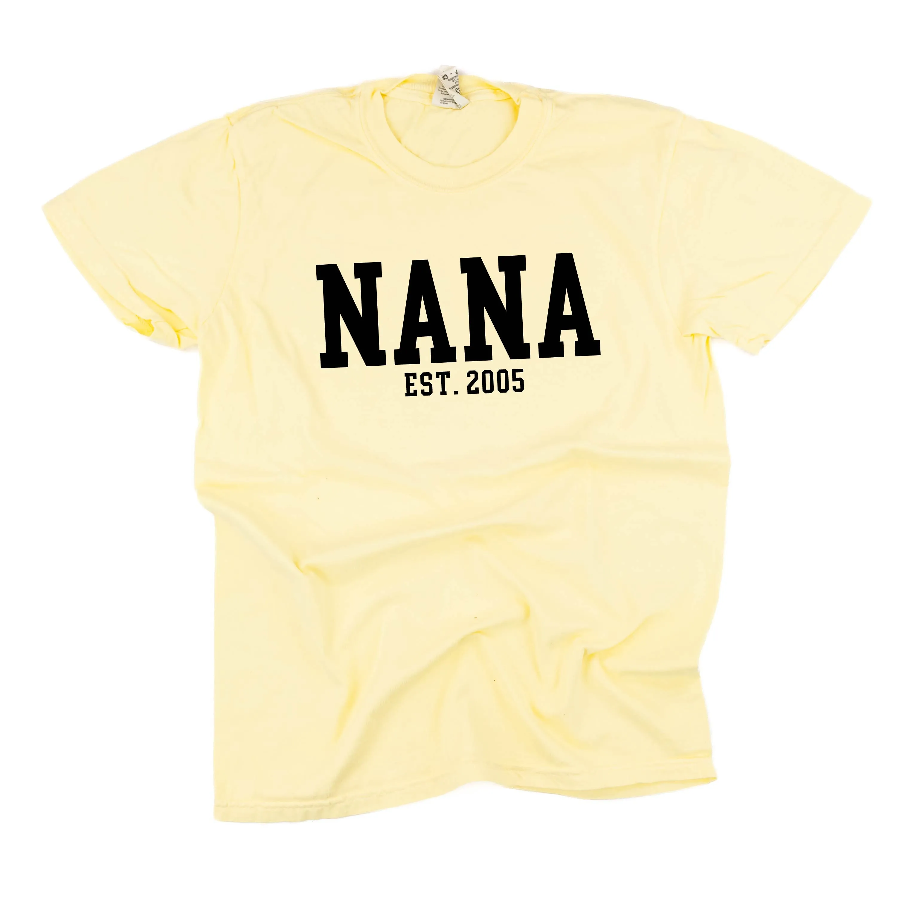 Nana - EST. (Select Your Year) - SHORT SLEEVE COMFORT COLORS TEE