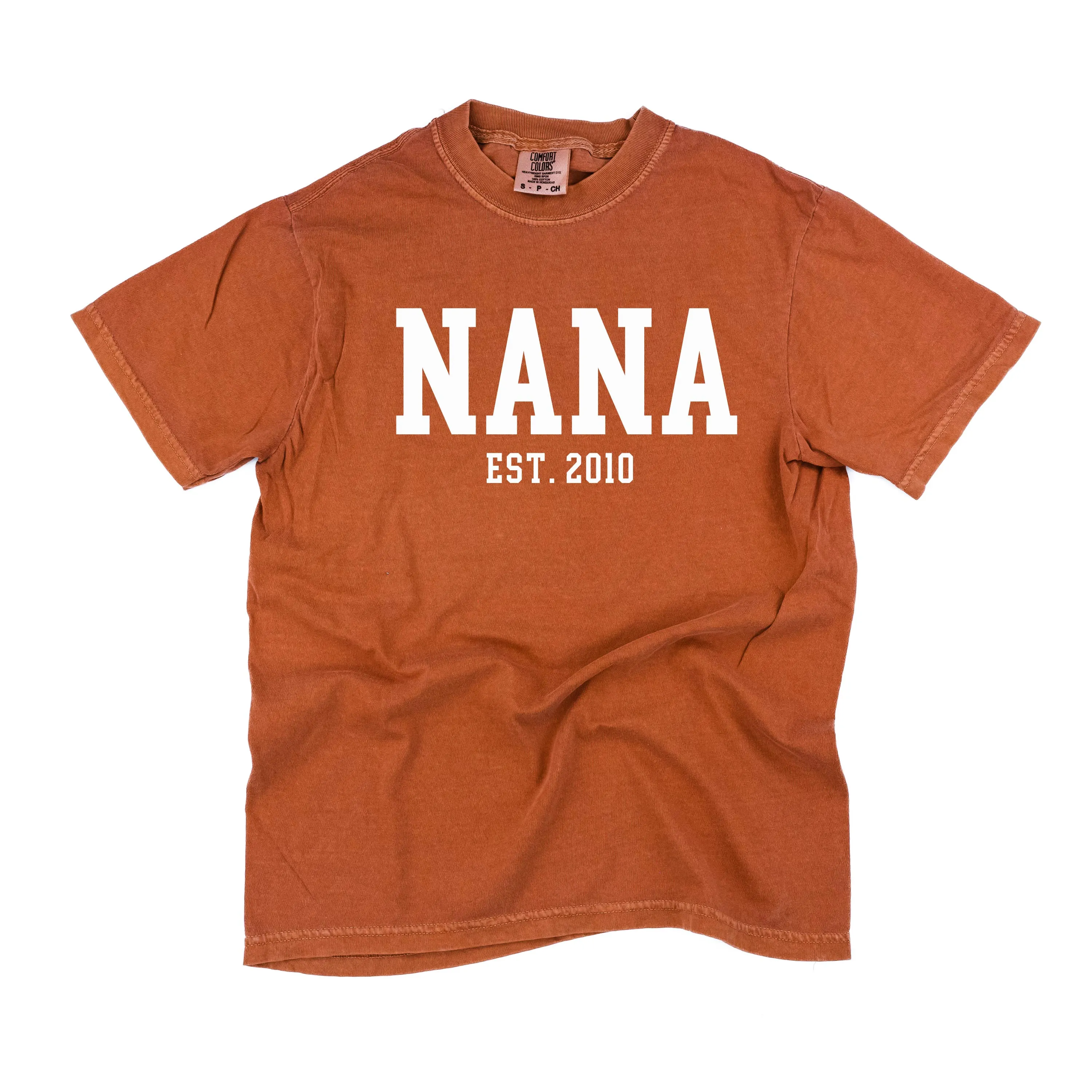 Nana - EST. (Select Your Year) - SHORT SLEEVE COMFORT COLORS TEE