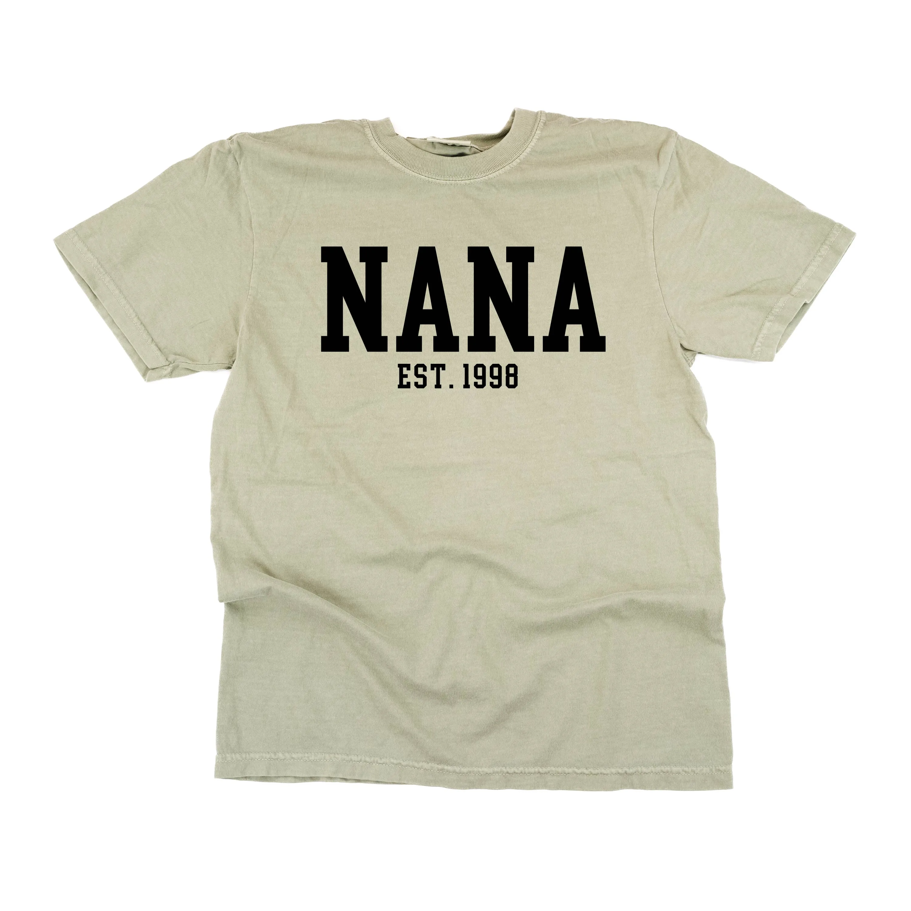 Nana - EST. (Select Your Year) - SHORT SLEEVE COMFORT COLORS TEE
