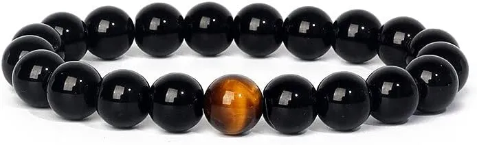 Natural Matte Onyx Tiger Eye Stone Bead Bracelets Men Balance Bracelet Energy Stone Prayer Jewelry For Women Gift