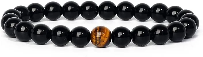 Natural Matte Onyx Tiger Eye Stone Bead Bracelets Men Balance Bracelet Energy Stone Prayer Jewelry For Women Gift