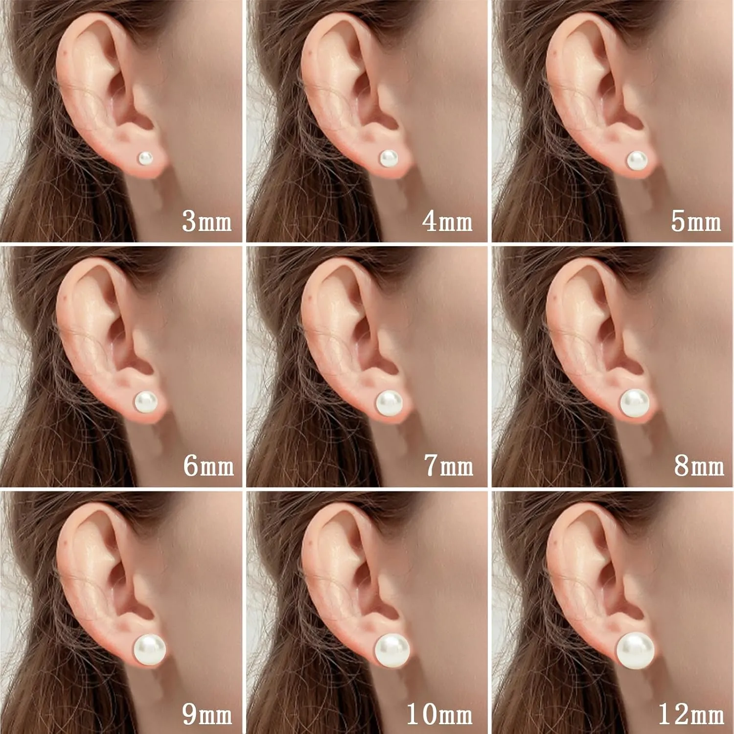 NEWITIN 9 Pairs Gold Ball Stud Earrings for Women Hypoallergenic Earring 18K Gold Plated Ball Earrings Set 2-10 MM Small Studs for Women Men