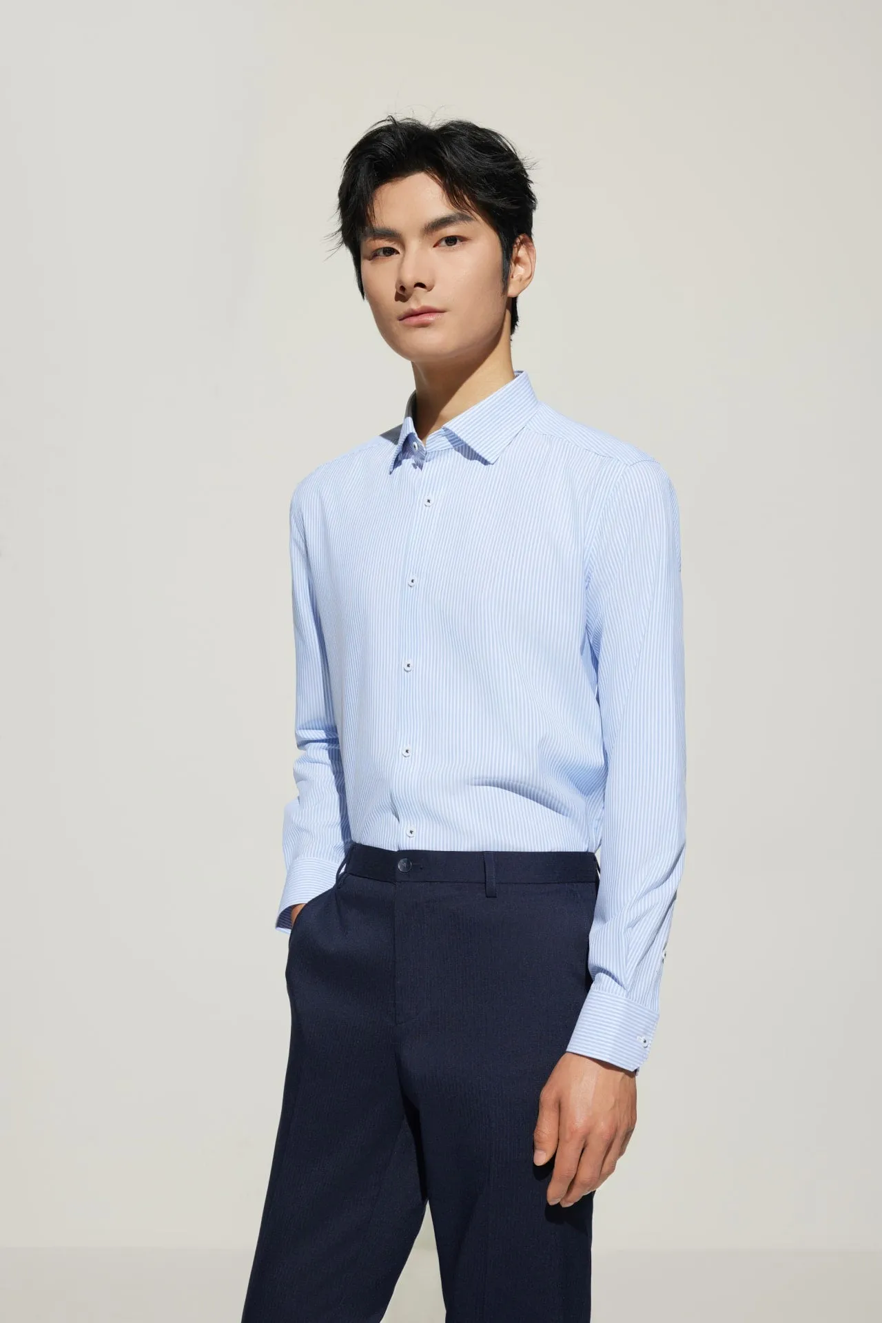 Non-Iron Dry Smart Fit Stripe Shirt