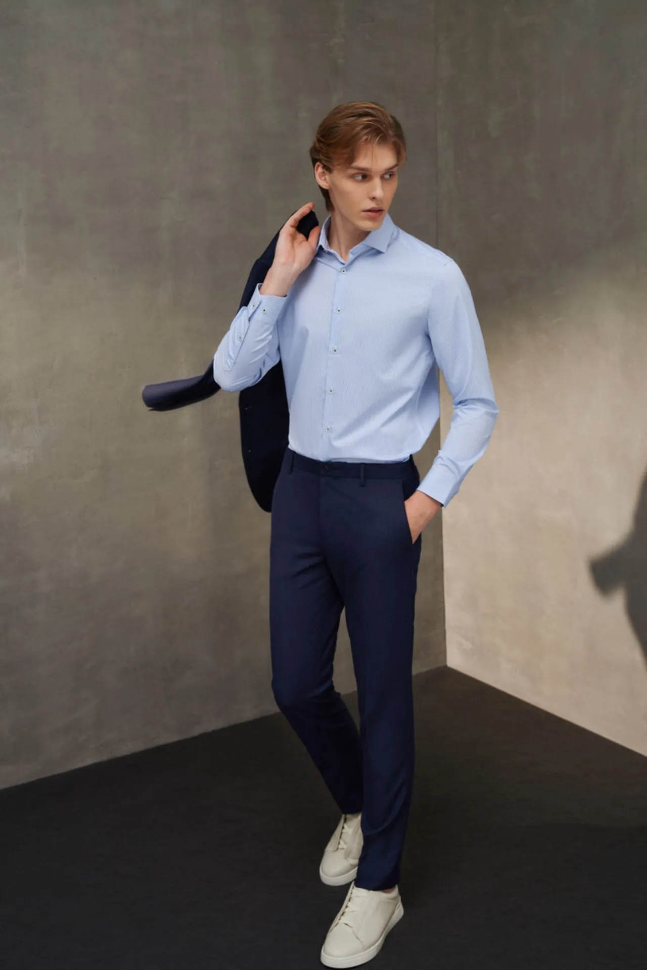 Non-Iron Silky Touch Stretch Smart Fit Stripe Shirt