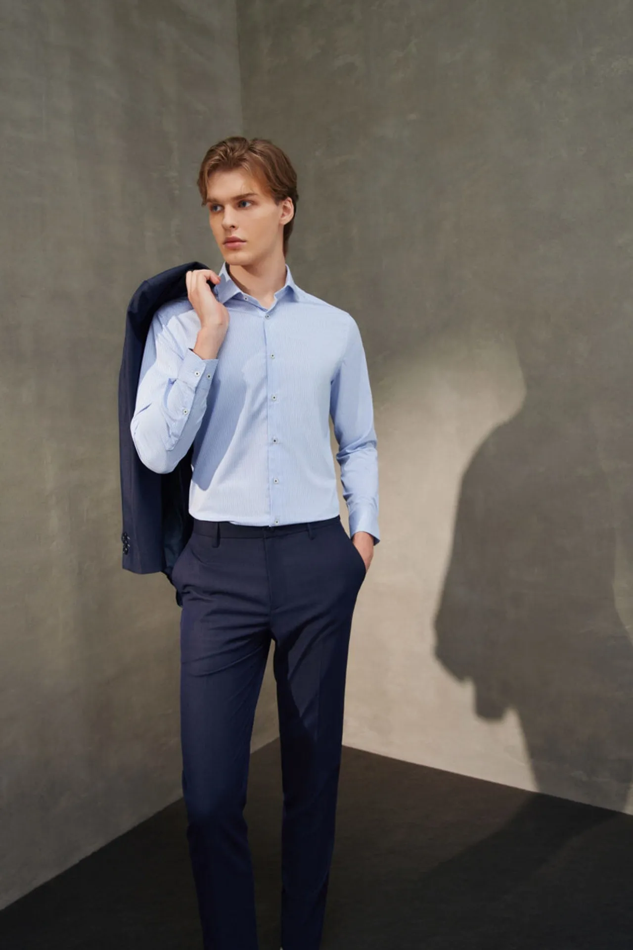 Non-Iron Silky Touch Stretch Smart Fit Stripe Shirt